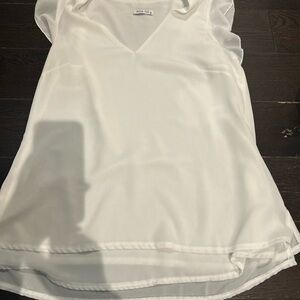 White V-Neck Women's Top
